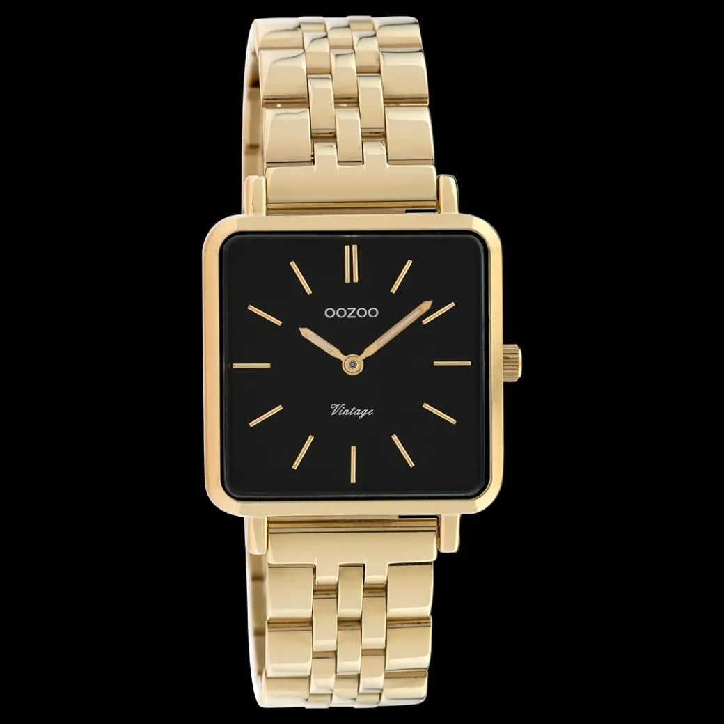 Goudkleurige OOZOO horloge met roestvrijstalen armband - C9957