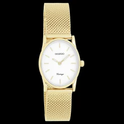 Goudkleurige OOZOO horloge met metalen mesh armband - C20258