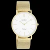 Goudkleurige OOZOO horloge met metalen mesh armband - C9909