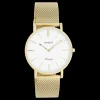 Goudkleurige OOZOO horloge met metalen mesh armband - C9910