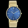 Goudkleurige OOZOO horloge met metalen mesh armband - C20290