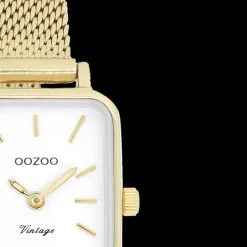 Goudkleurige OOZOO horloge met metalen mesh armband - C20268