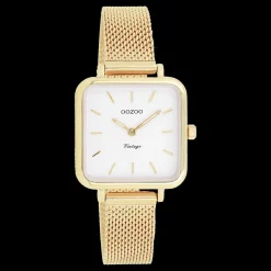 Goudkleurige OOZOO horloge met metalen mesh armband - C20263