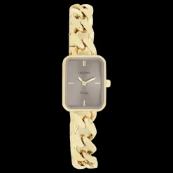 Goudkleurige OOZOO horloge met grove schakelarmband - C20363