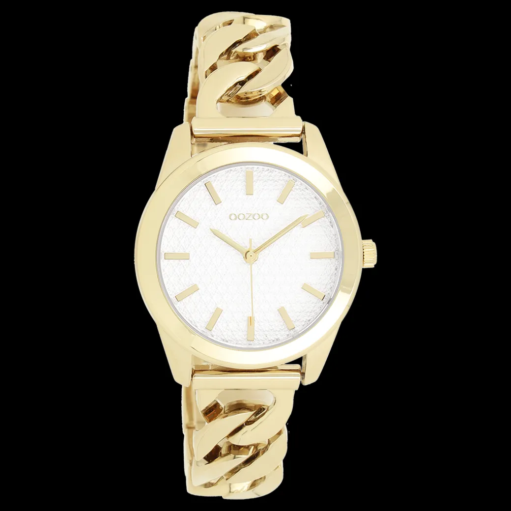 Goudkleurige OOZOO horloge met petit schakelarmband - C11419