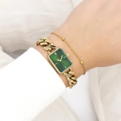 Goudkleurige OOZOO horloge met grove schakelarmband - C20364
