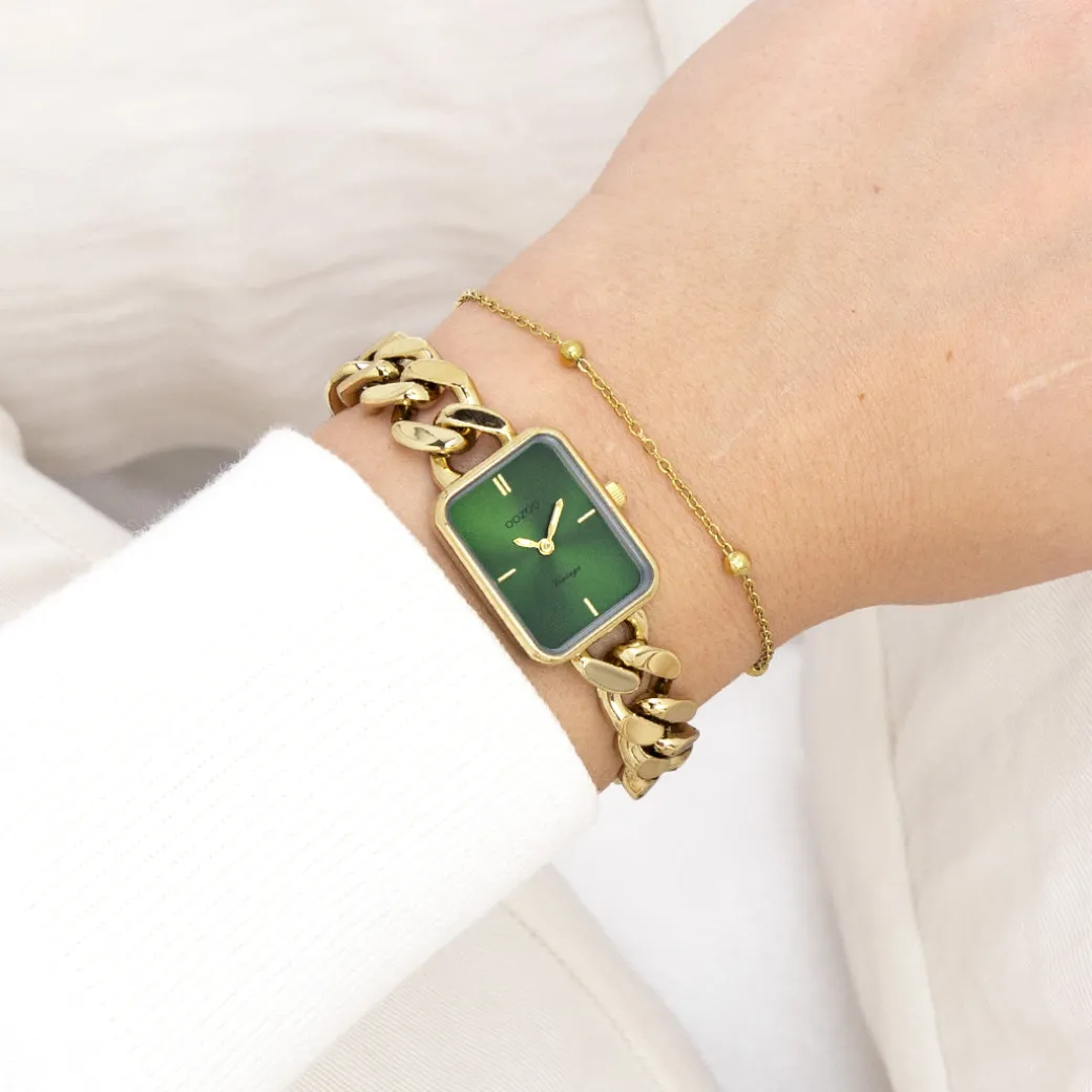 Goudkleurige OOZOO horloge met grove schakelarmband - C20364