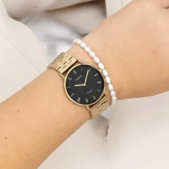 Goudkleurige OOZOO horloge met roestvrijstalen armband - C20371