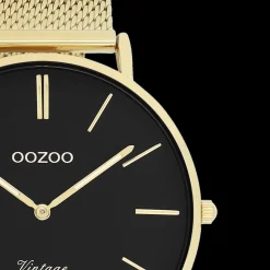 Goudkleurige OOZOO horloge met metalen mesh armband - C9913