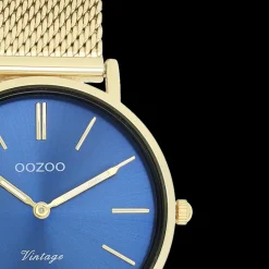 Goudkleurige OOZOO horloge met metalen mesh armband - C20292