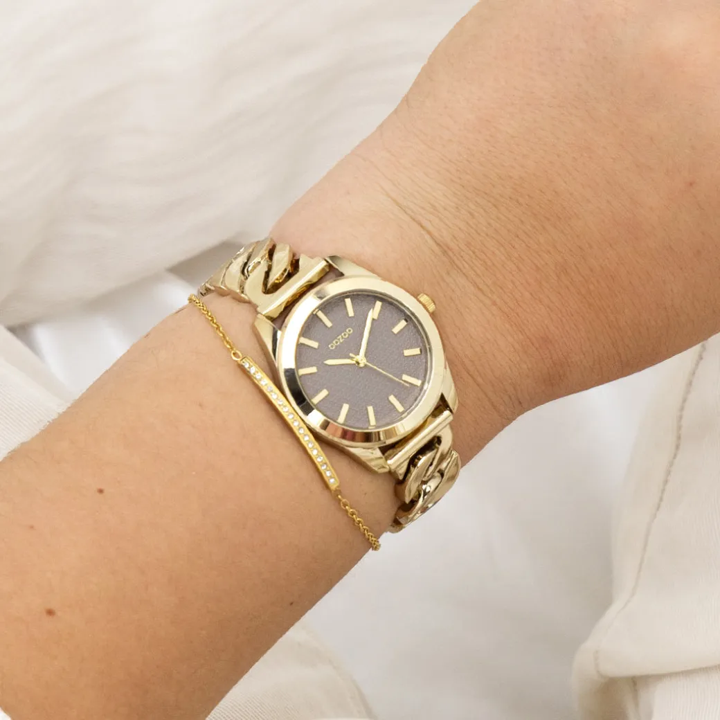 Goudkleurige OOZOO horloge met petit schakelarmband - C11420