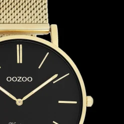 Goudkleurige OOZOO horloge met metalen mesh armband - C9914