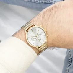 Goudkleurige OOZOO horloge met roestvrijstalen armband - C11407