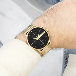Goudkleurige OOZOO horloge met roestvrijstalen armband - C11411