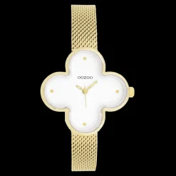 Goudkleurige OOZOO horloge met metalen mesh armband metalen mesh armband - C11527