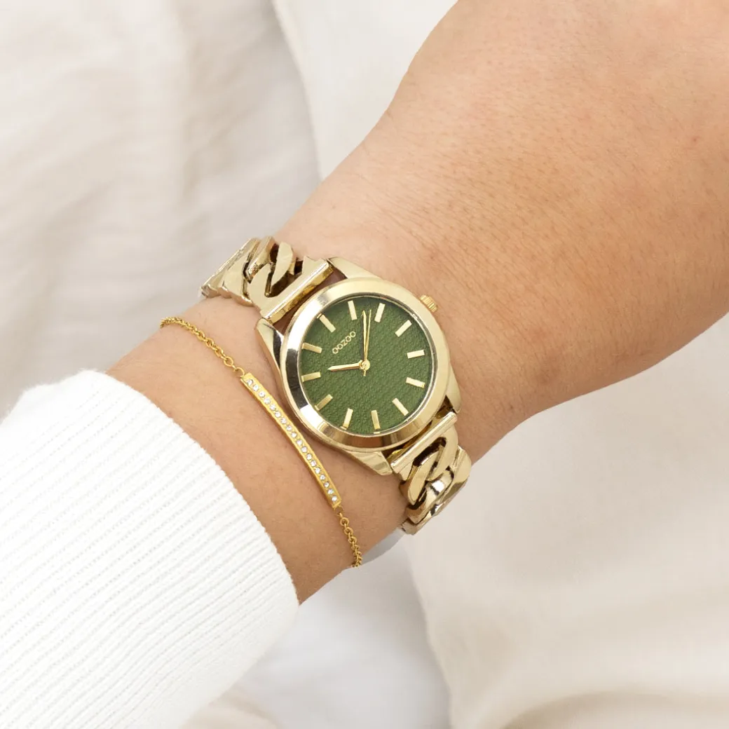 Goudkleurige OOZOO horloge met petit schakelarmband - C11421