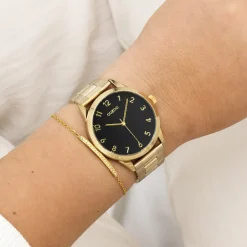 Goudkleurige OOZOO horloge met roestvrijstalen armband - C11427