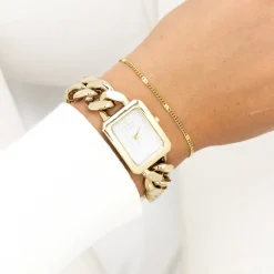 Goudkleurige OOZOO horloge met schakelarmband - C11272