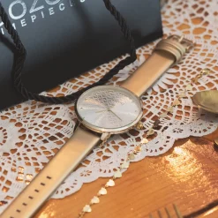 Goudkleurige OOZOO horloge met leren band - C11035