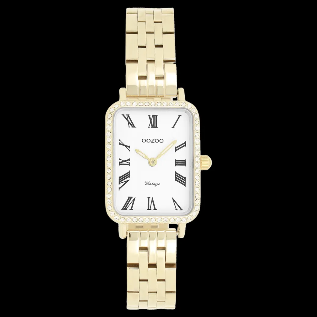 Goudkleurige OOZOO horloge met roestvrijstalen armband roestvrijstalen armband - C20414