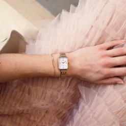 Goudkleurige OOZOO horloge met roestvrijstalen armband roestvrijstalen armband - C20418