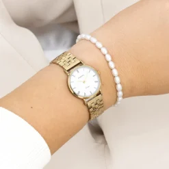 Goudkleurige OOZOO horloge met roestvrijstalen armband - C20376