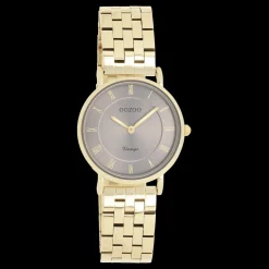 Goudkleurige OOZOO horloge met roestvrijstalen armband - C20377