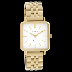 Goudkleurige OOZOO horloge met roestvrijstalen armband - C9955