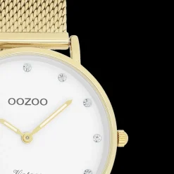 Goudkleurige OOZOO horloge met metalen mesh armband - C20241