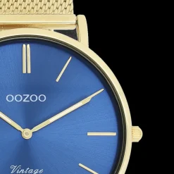 Goudkleurige OOZOO horloge met metalen mesh armband - C20290