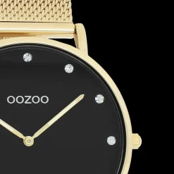 Goudkleurige OOZOO horloge met metalen mesh armband - C20237