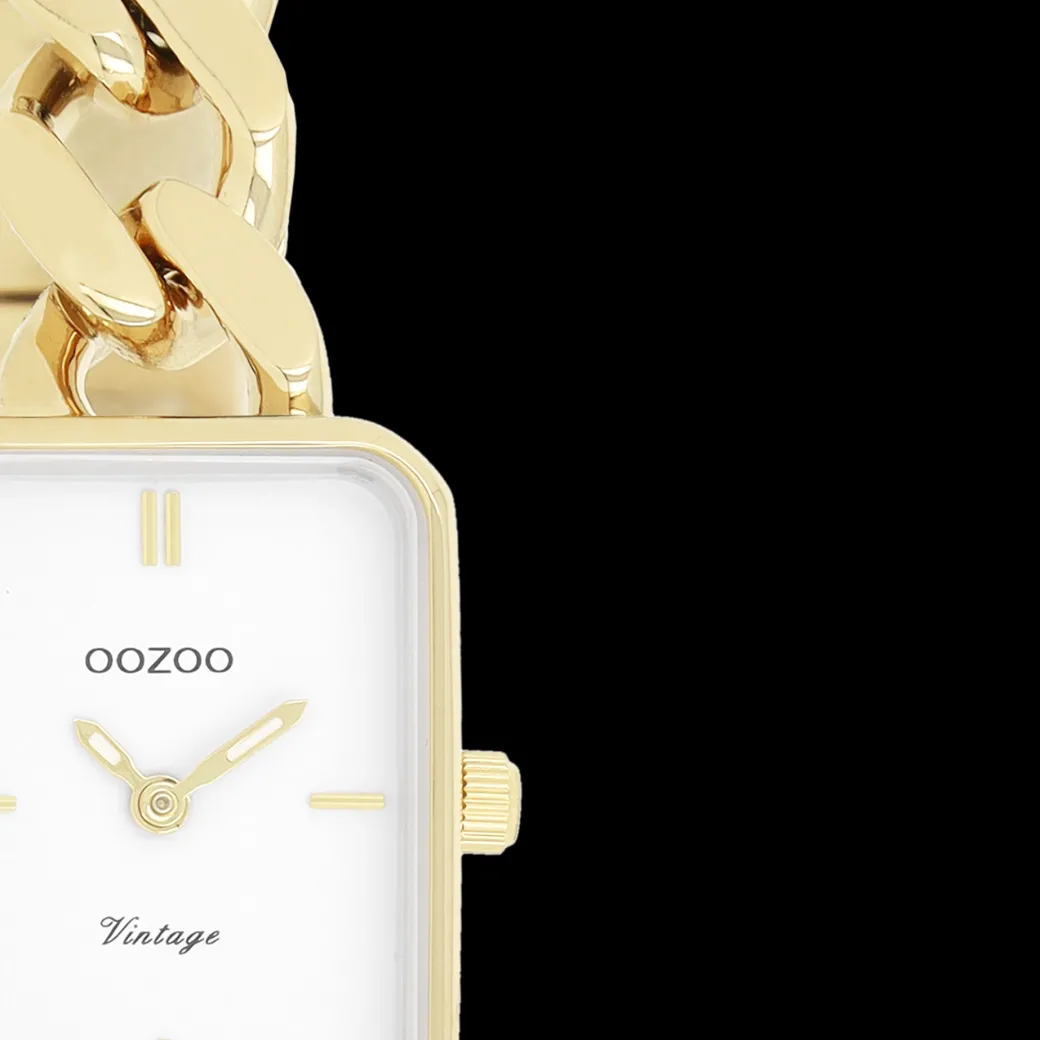 Goudkleurige OOZOO horloge met grove schakelarmband - C20362