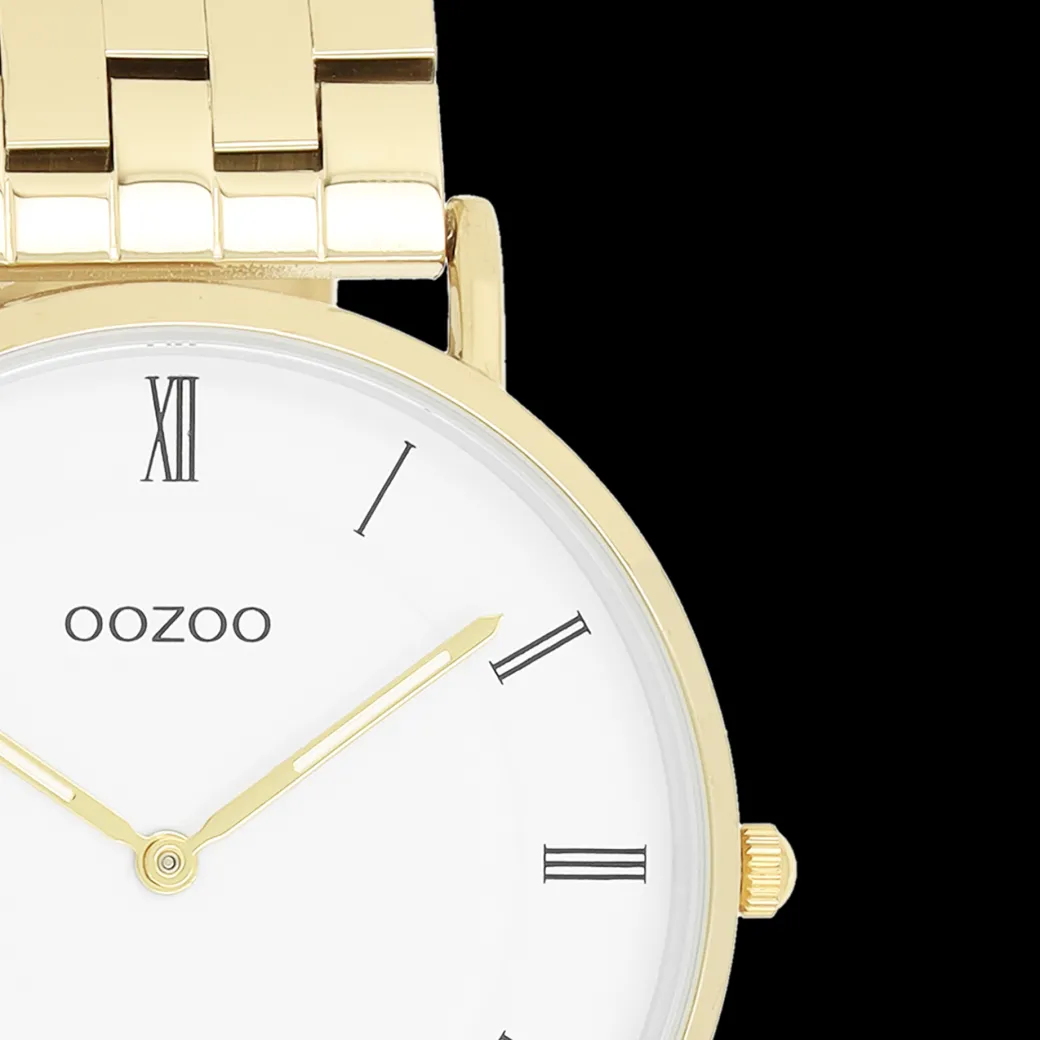 Goudkleurige OOZOO horloge met roestvrijstalen armband - C20369