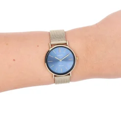Goudkleurige OOZOO horloge met metalen mesh armband - C20292