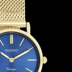 Goudkleurige OOZOO horloge met metalen mesh armband - C20293
