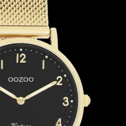 Goudkleurige OOZOO horloge met metalen mesh armband - C20349