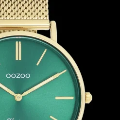 Goudkleurige OOZOO horloge met goudkleurige metalen mesh armband - C20295