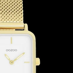 Goudkleurige OOZOO horloge met metalen mesh armband - C20352