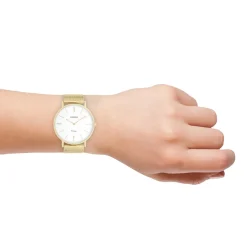 Goudkleurige OOZOO horloge met metalen mesh armband - C9908