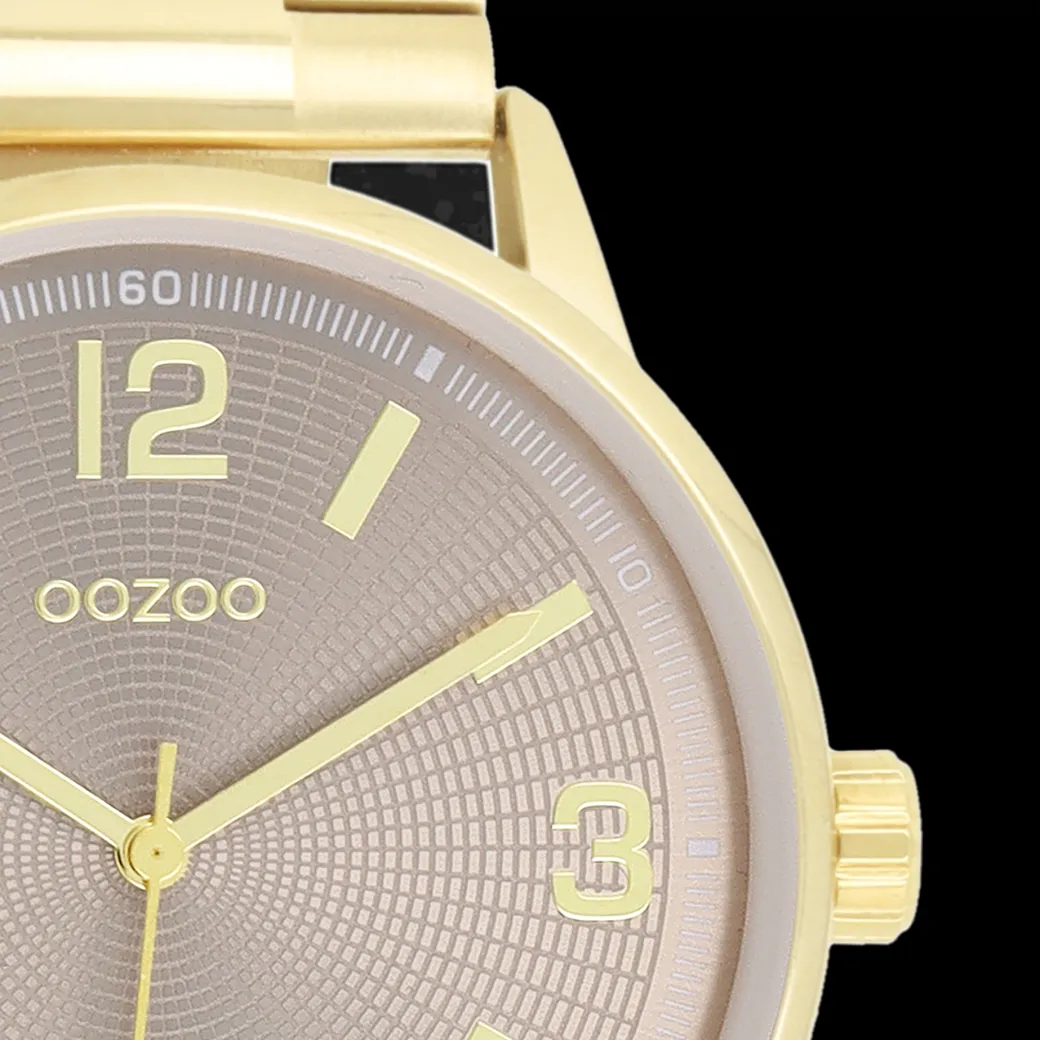 Goudkleurige OOZOO horloge met roestvrijstalen armband roestvrijstalen armband - C11504