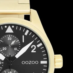 Goudkleurige OOZOO horloge met roestvrijstalen armband roestvrijstalen armband - C11507