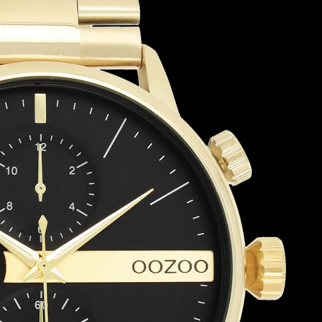 Goudkleurige OOZOO horloge met roestvrijstalen armband - C11411