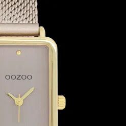 Goudkleurige OOZOO horloge met metalen mesh armband metalen mesh armband - C11534