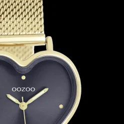 Goudkleurige OOZOO horloge met metalen mesh armband - C11446