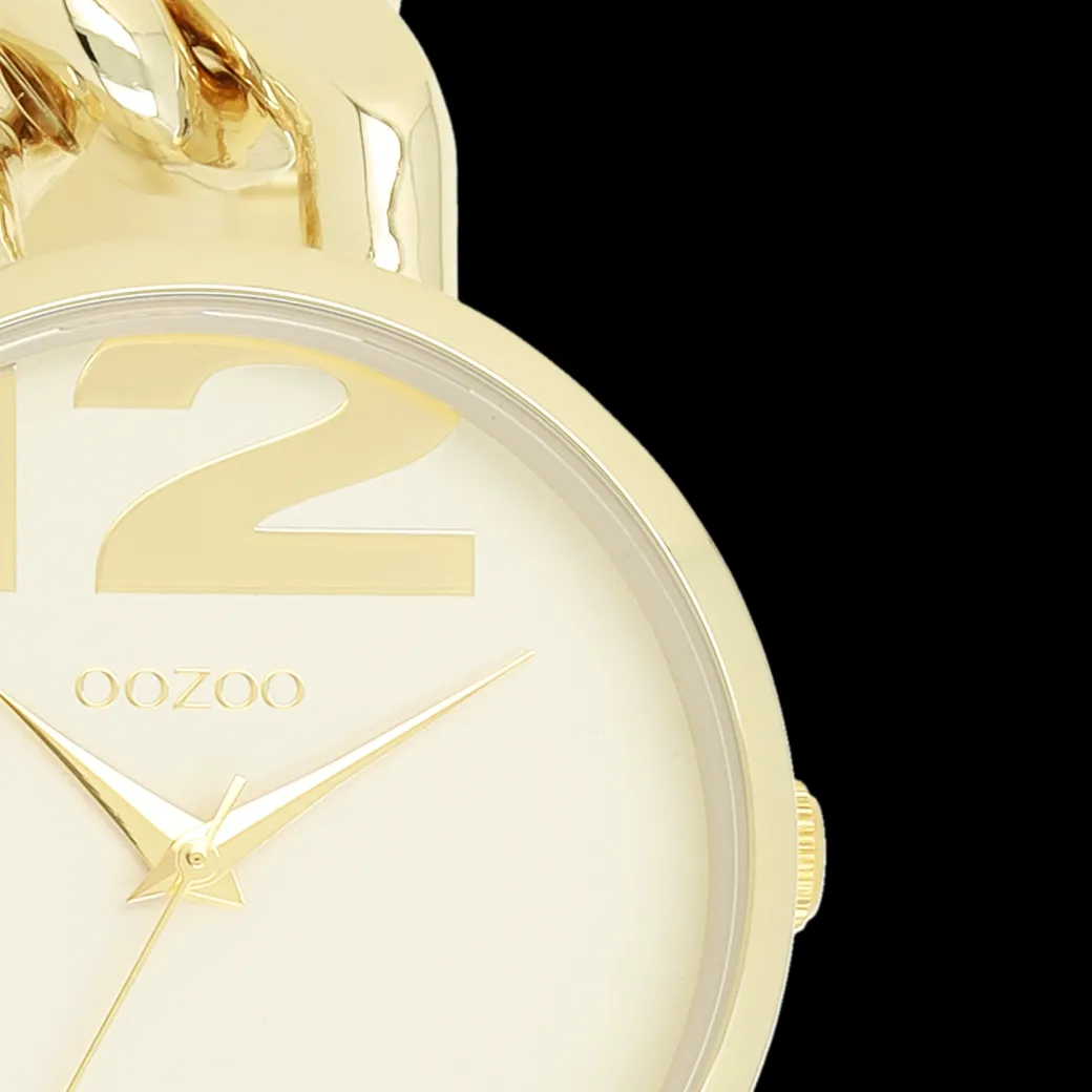 Goudkleurige OOZOO horloge met grove schakelarmband - C11263