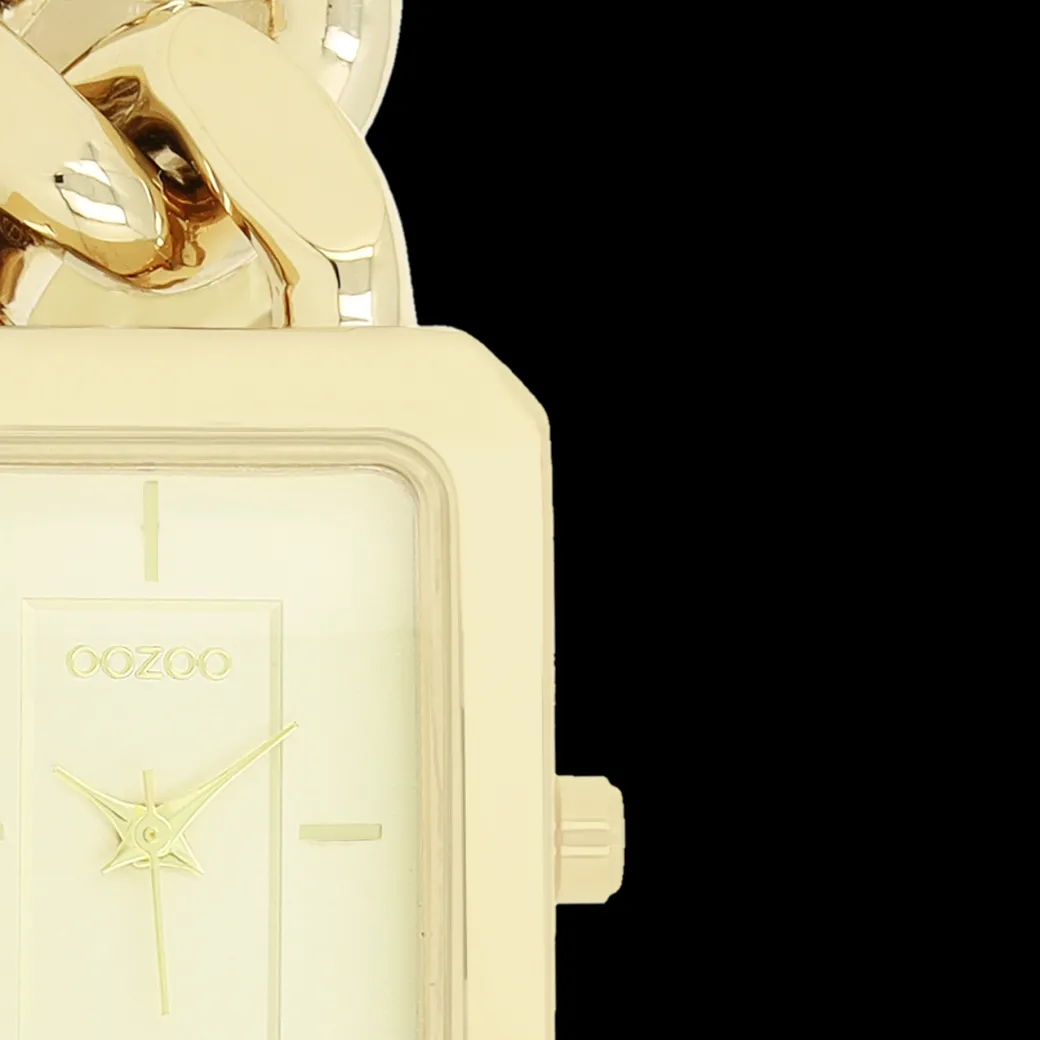 Goudkleurige OOZOO horloge met schakelarmband - C11273