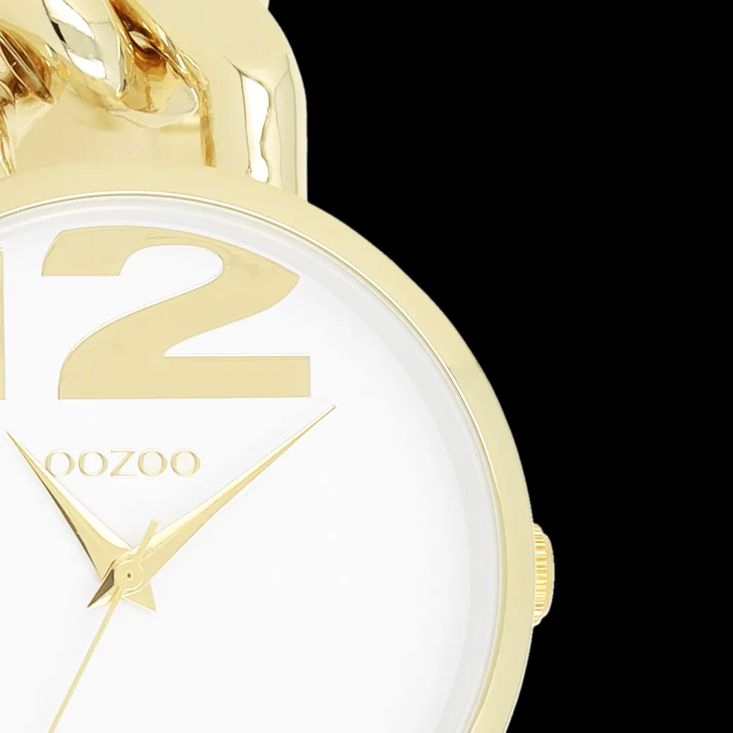 Goudkleurige OOZOO horloge met grove schakelarmband - C11262