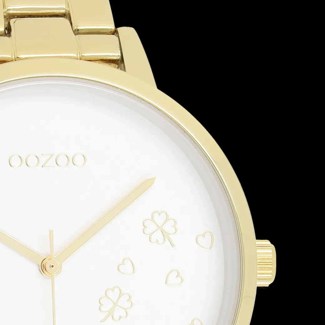 Goudkleurige OOZOO horloge met roestvrijstalen armband - C11122