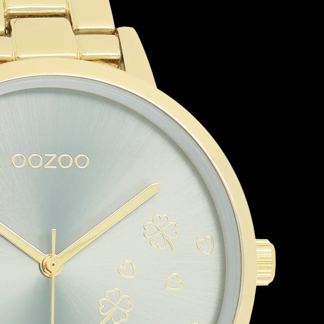 Goudkleurige OOZOO horloge met roestvrijstalen armband - C11123