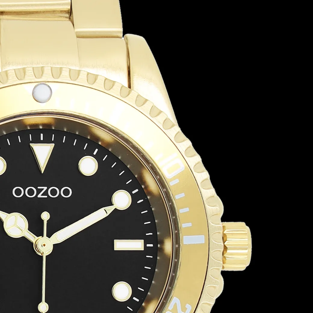Goudkleurige OOZOO horloge met roestvrijstalen armband - C11148